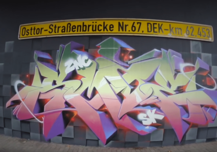 SMOE, STOKE & MOCKA painting a wall in MÜNSTER, GERMANY