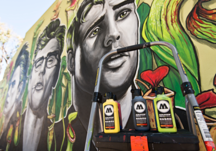 How to paint a street art mural with acrylic inks and brushes