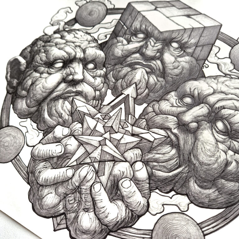 puzzledmind sketch ink detail